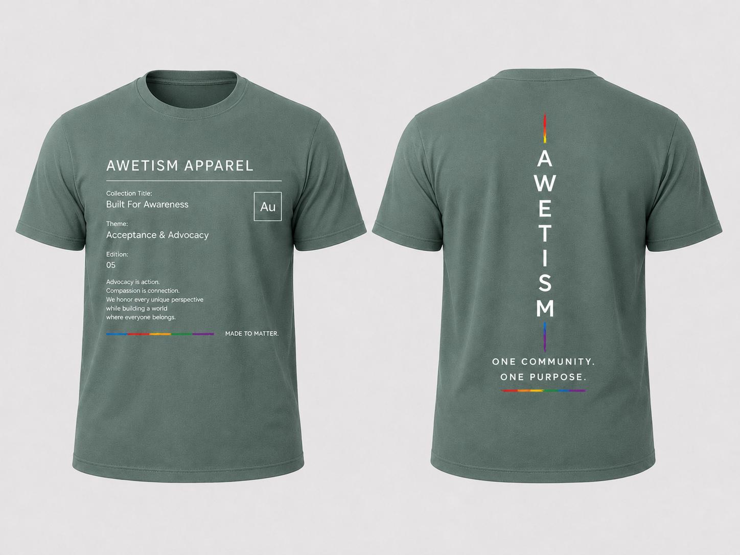 Awetism Apparel “Built For Awareness” Graphic Tee thumbnail 3