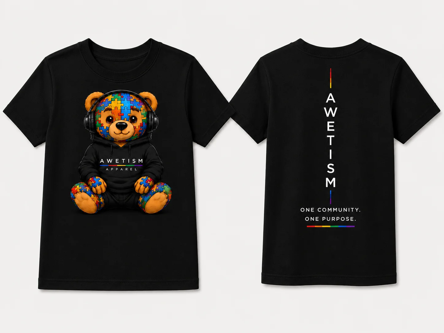 Youth Headphone Bear Graphic Tee