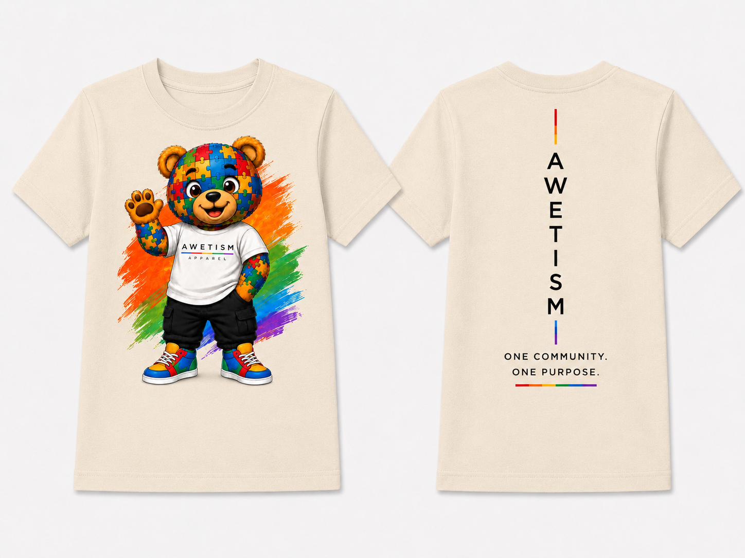 Youth Puzzle Bear Graphic Tee thumbnail 4