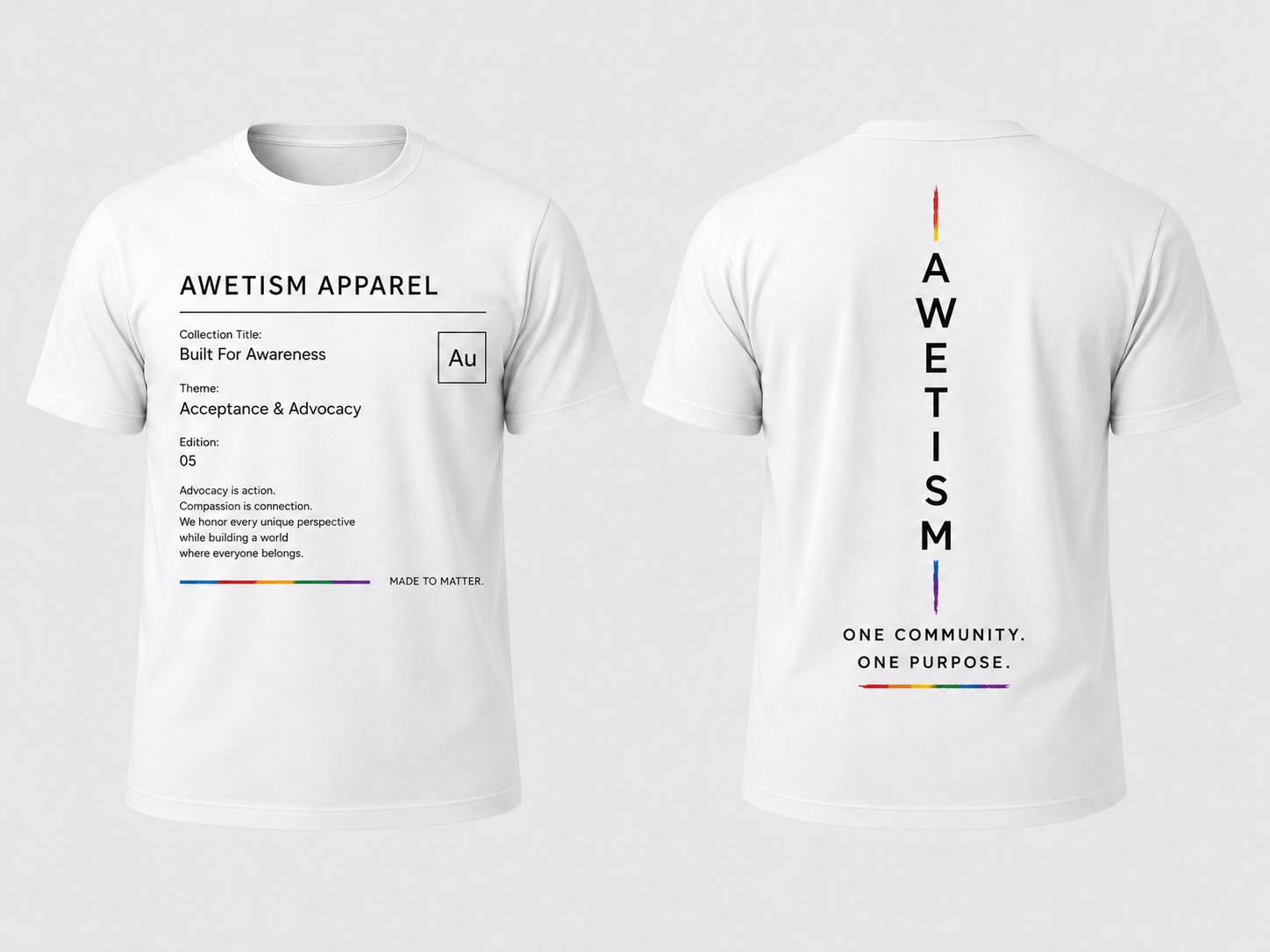 Awetism Apparel “Built For Awareness” Graphic Tee thumbnail 5