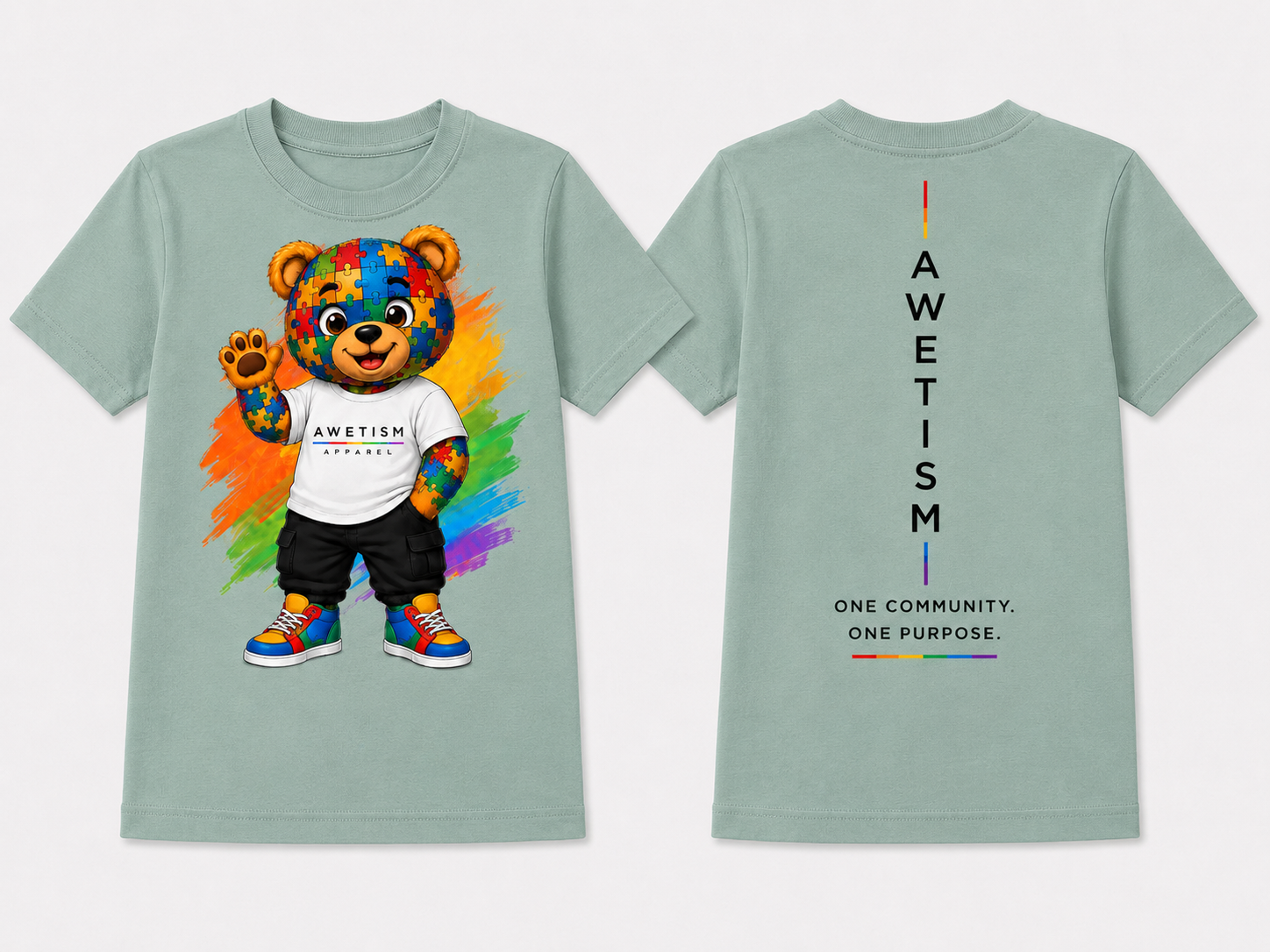 Youth Puzzle Bear Graphic Tee thumbnail 6