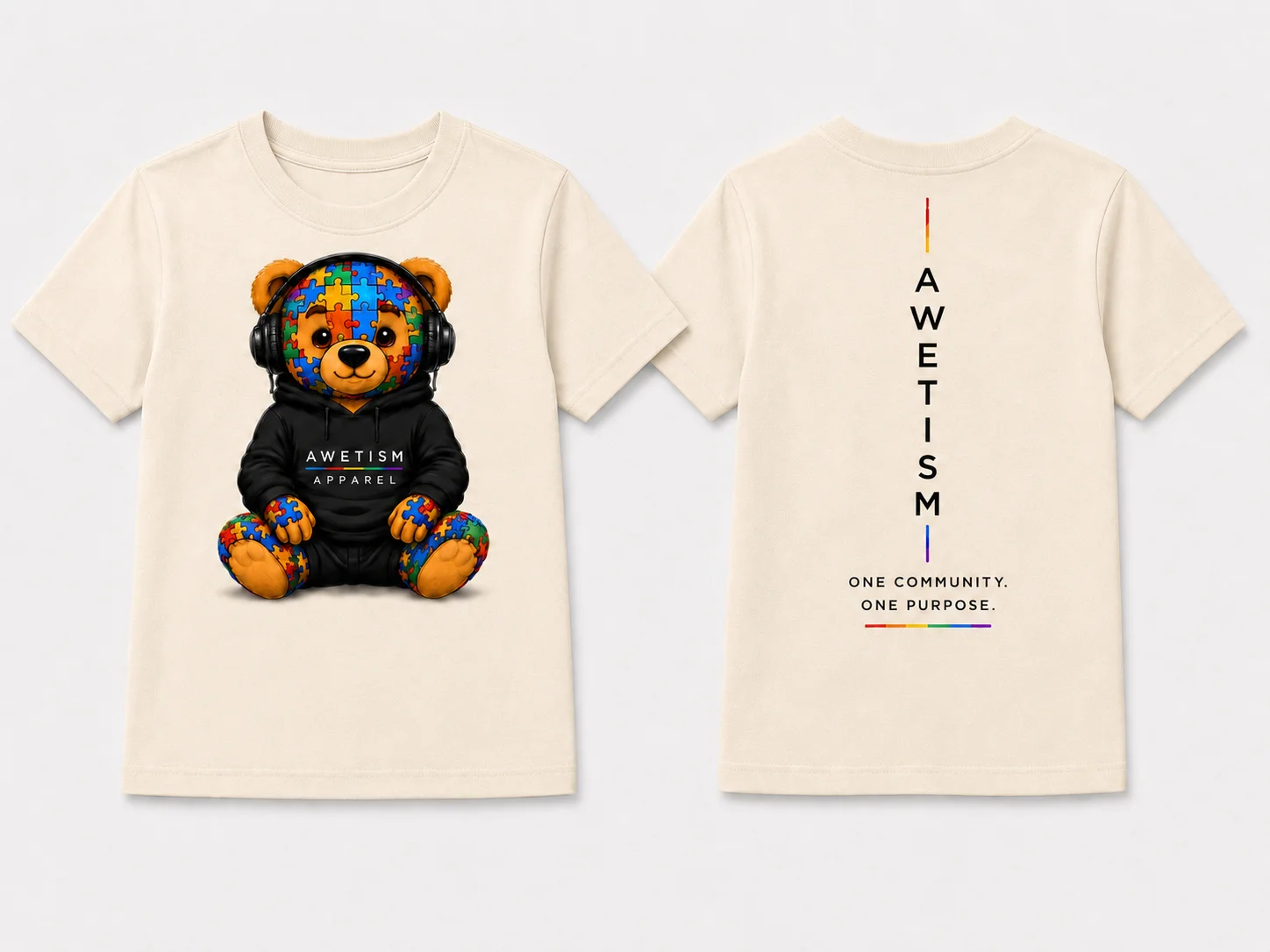 Youth Headphone Bear Graphic Tee image 6