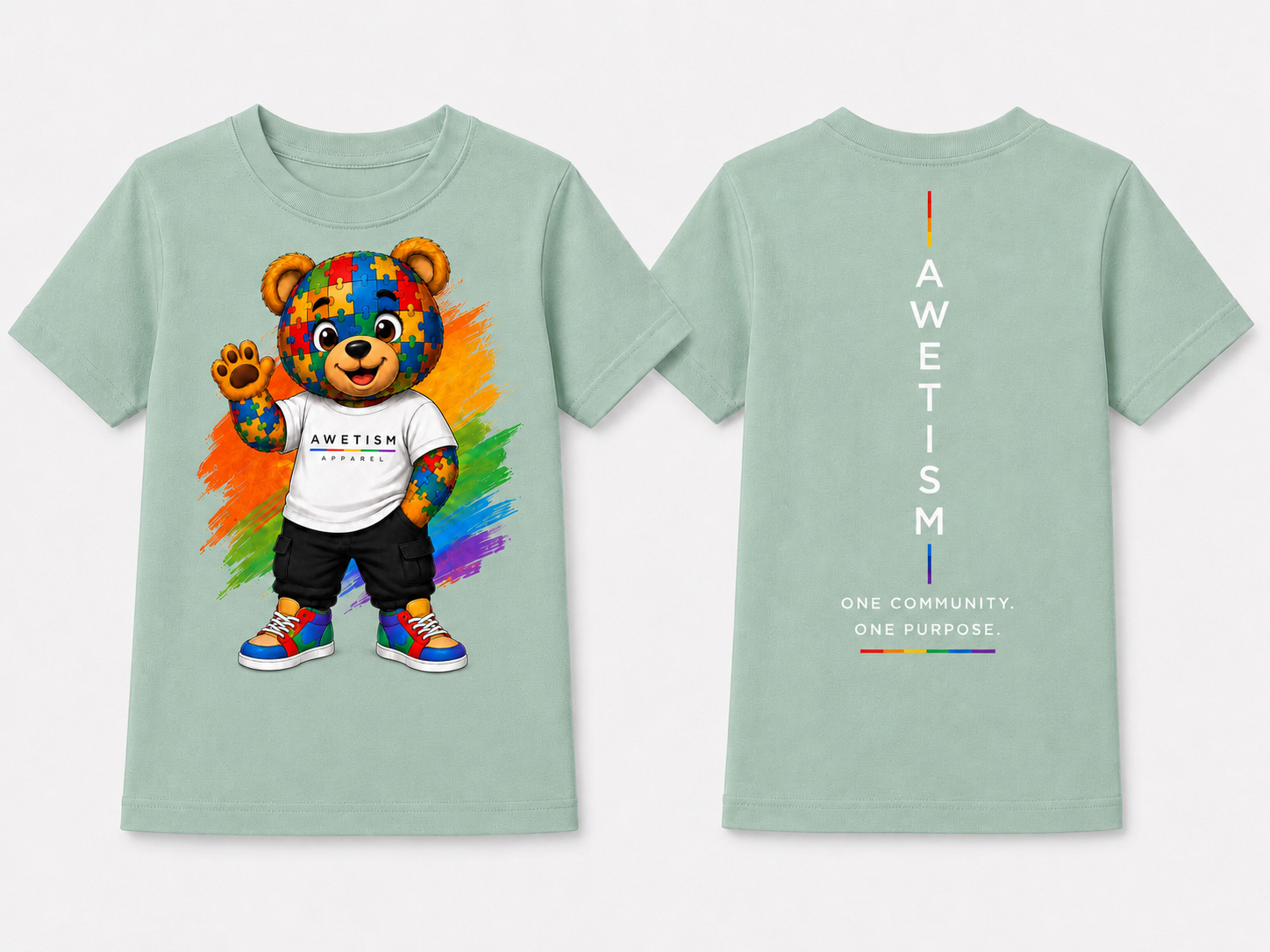 Youth Puzzle Bear Graphic Tee thumbnail 2