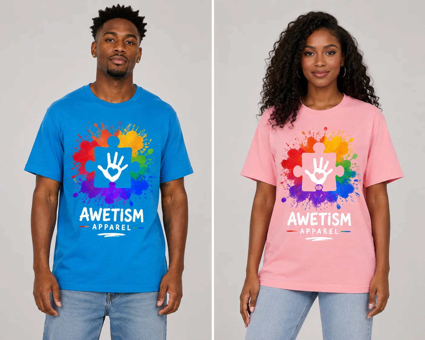 Handprint Puzzle Graphic Tee image 1