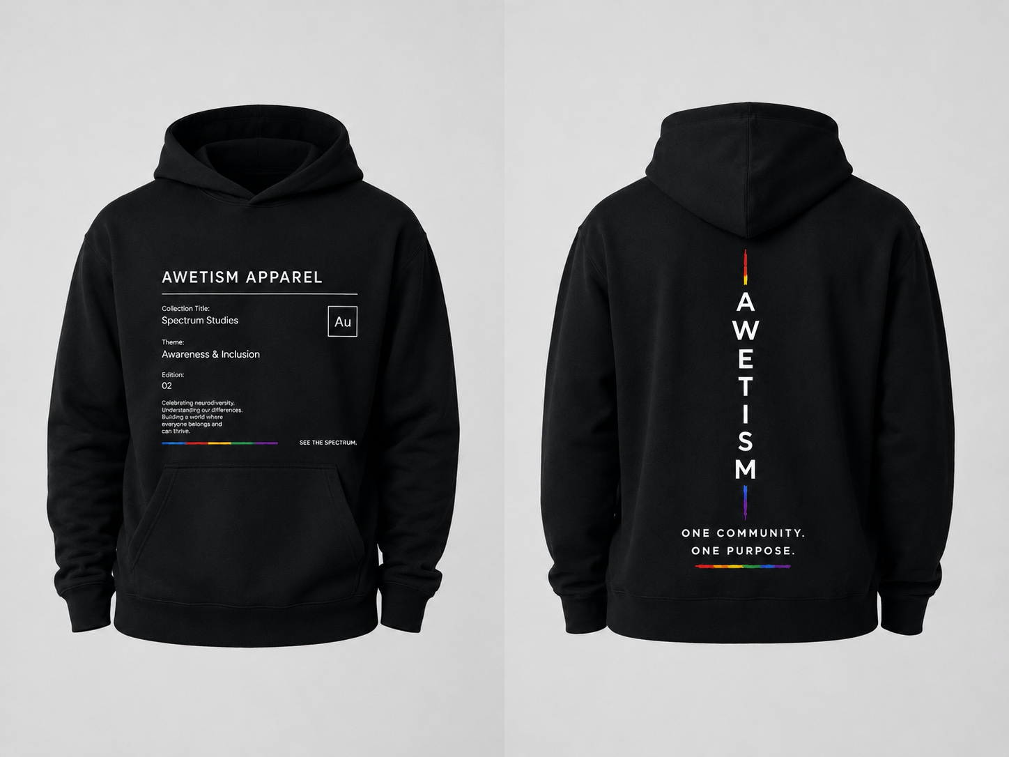 Awetism Apparel “Spectrum Studies” Black Heavyweight Hoodie image 1