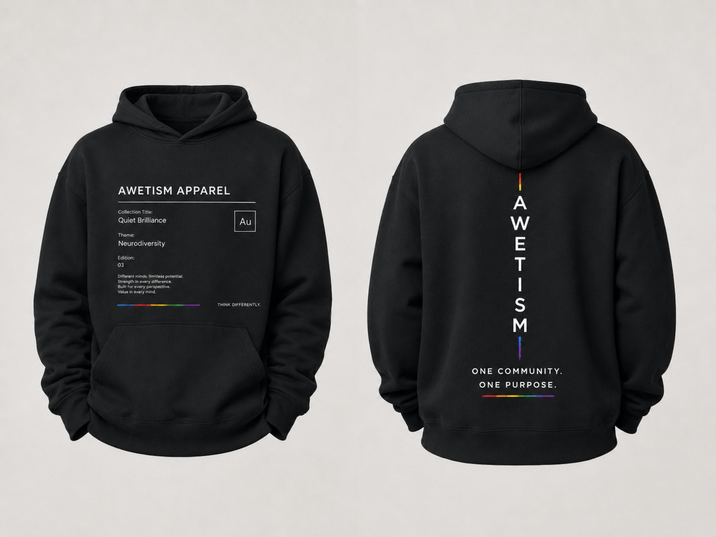 Awetism Apparel “Quiet Brilliance” Black Heavyweight Hoodie image 1