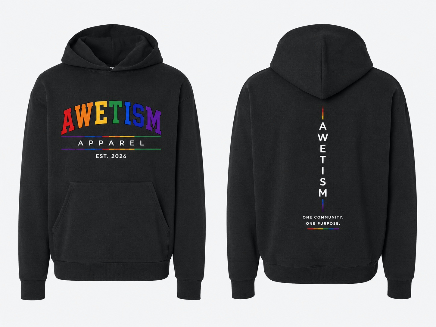 Awetism Apparel “Established Spectrum” Black Heavyweight Hoodie image 1