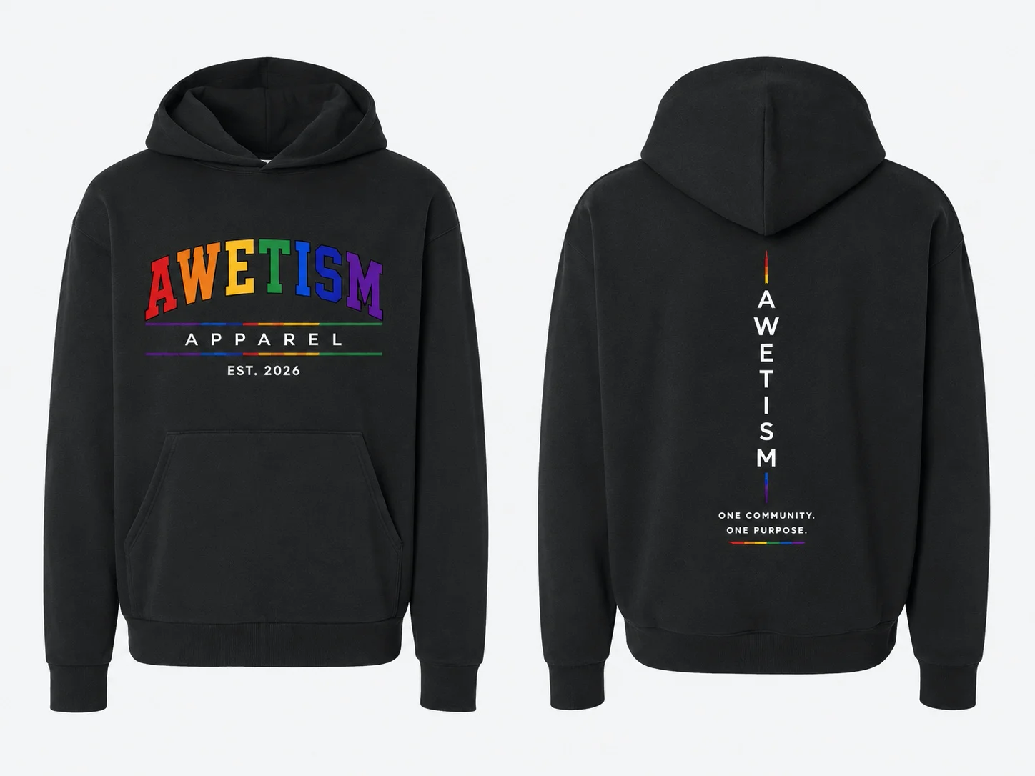 Awetism Apparel “Established Spectrum” Black Heavyweight Hoodie image 1