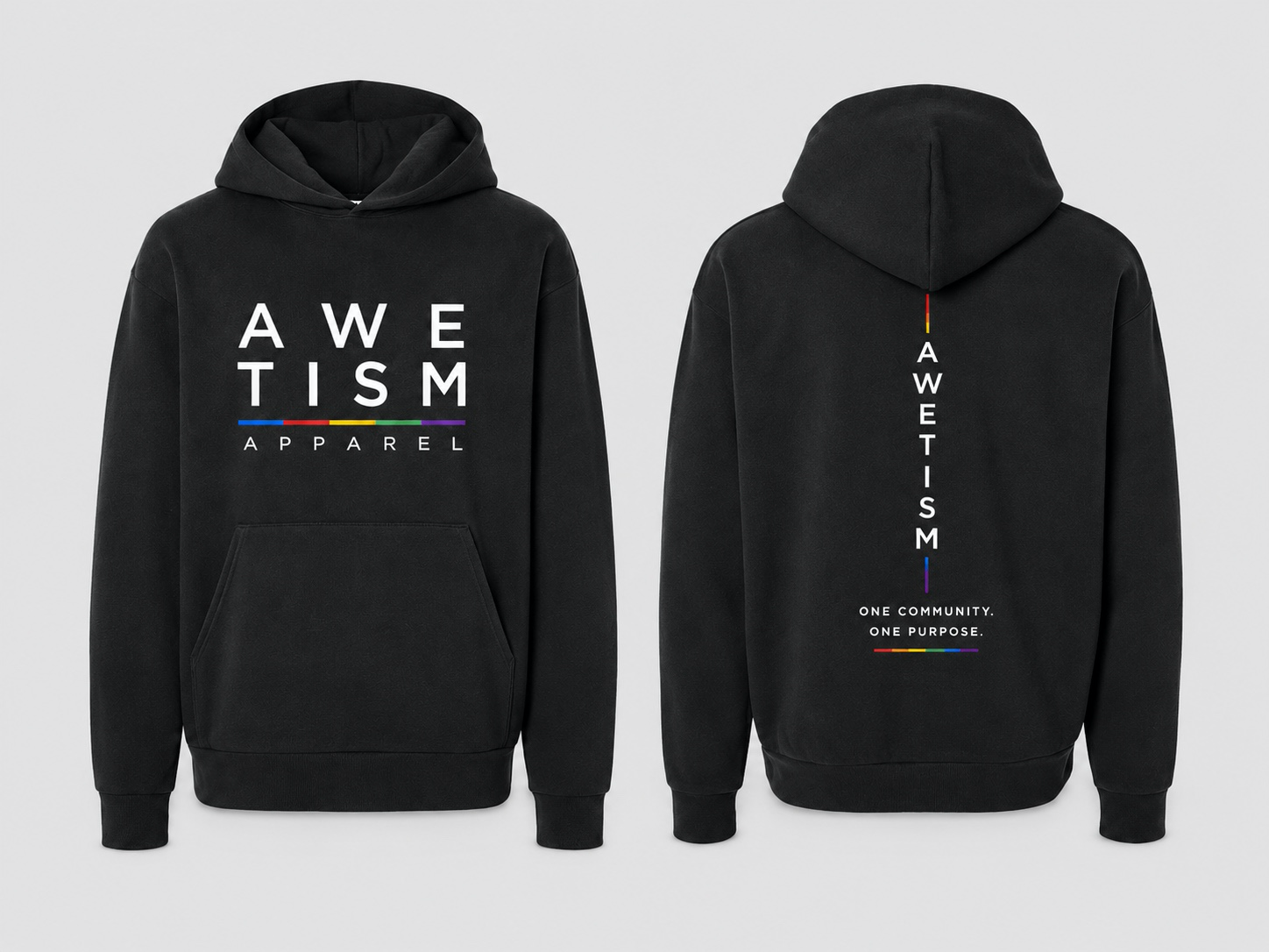 Awetism Apparel “Bold Block” Black Heavyweight Hoodie image 1