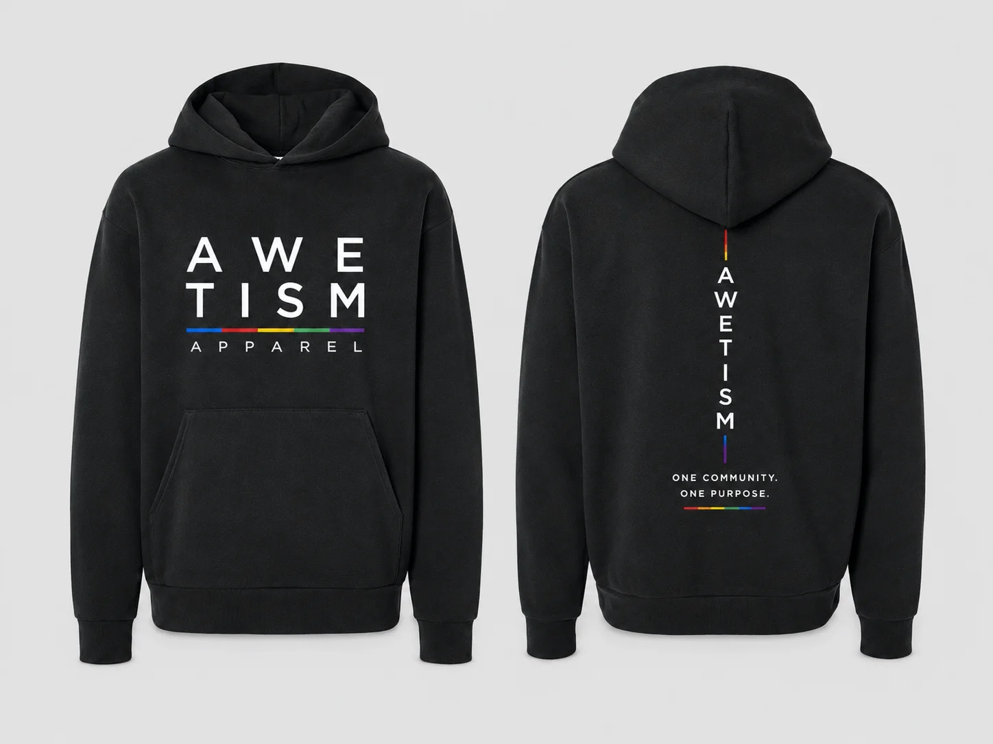 Awetism Apparel “Bold Block” Black Heavyweight Hoodie image 1