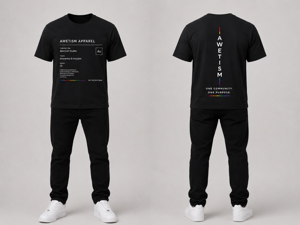 Awetism Apparel “Spectrum Studies” Black Graphic Tee image 1