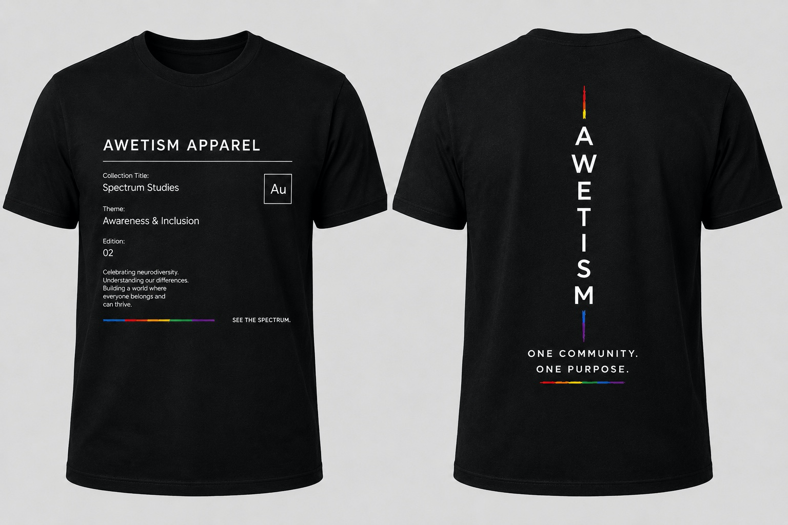 Awetism Apparel “Spectrum Studies” Black Graphic Tee image 2