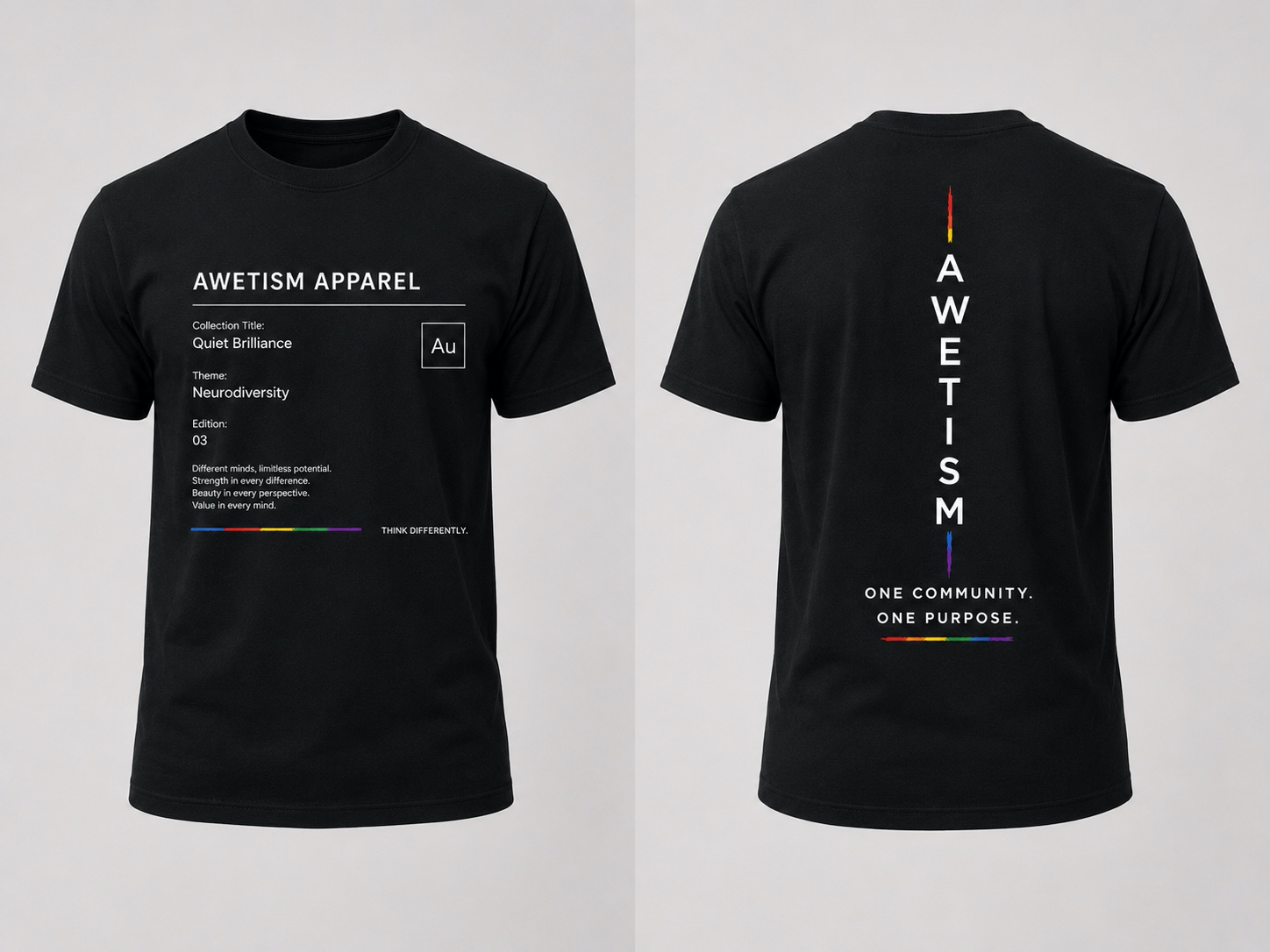 Awetism Apparel “Quiet Brilliance” Black Graphic Tee image 2