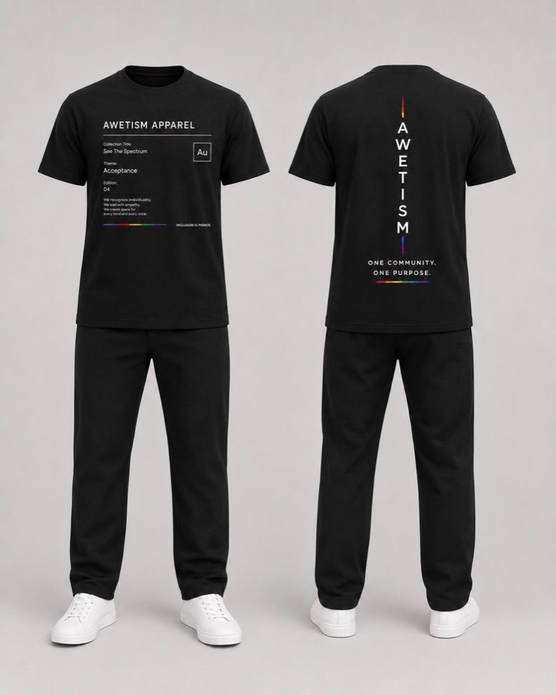 Awetism Apparel “See The Spectrum” Black Graphic Tee image 1