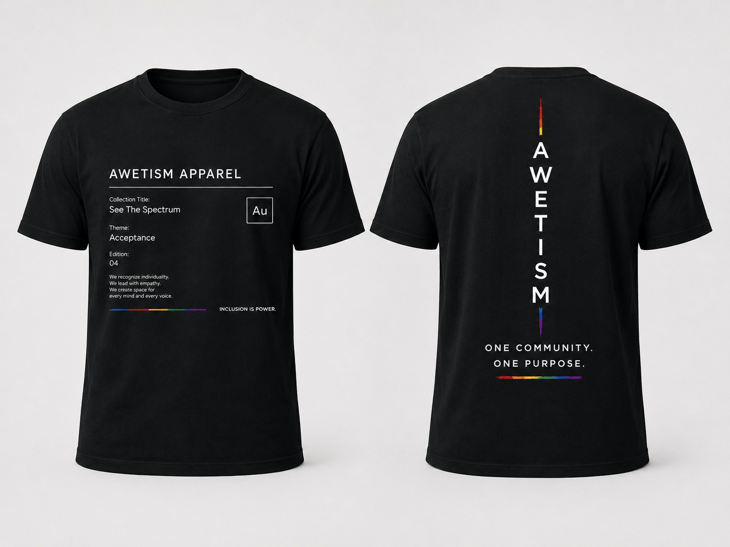 Awetism Apparel “See The Spectrum” Black Graphic Tee image 2