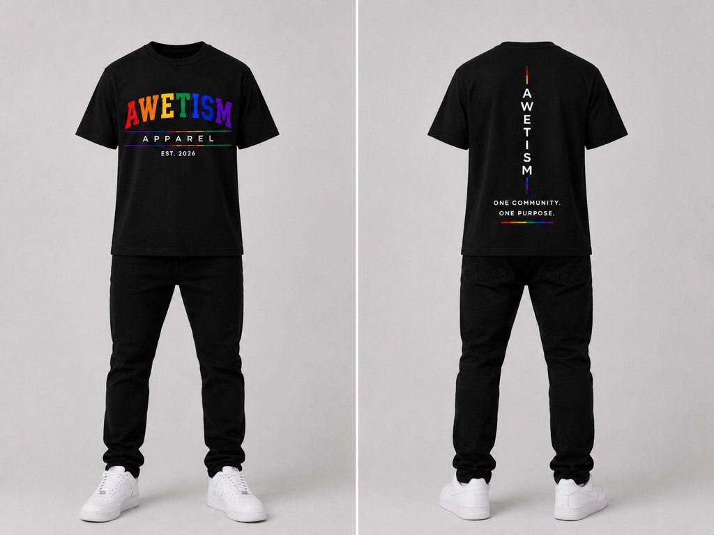 Awetism Apparel “Established Spectrum” Black Graphic Tee image 1