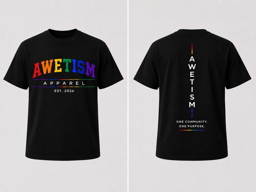 Awetism Apparel “Established Spectrum” Black Graphic Tee image 2