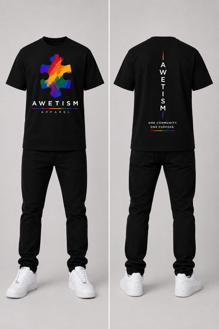 Awetism Apparel “Spectrum Piece” Black Graphic Tee image 1