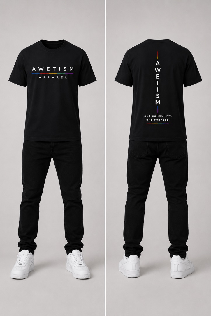 Awetism Apparel “Signature Spectrum” Black Graphic Tee image 1