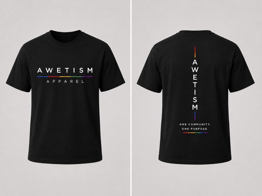 Awetism Apparel “Signature Spectrum” Black Graphic Tee image 2
