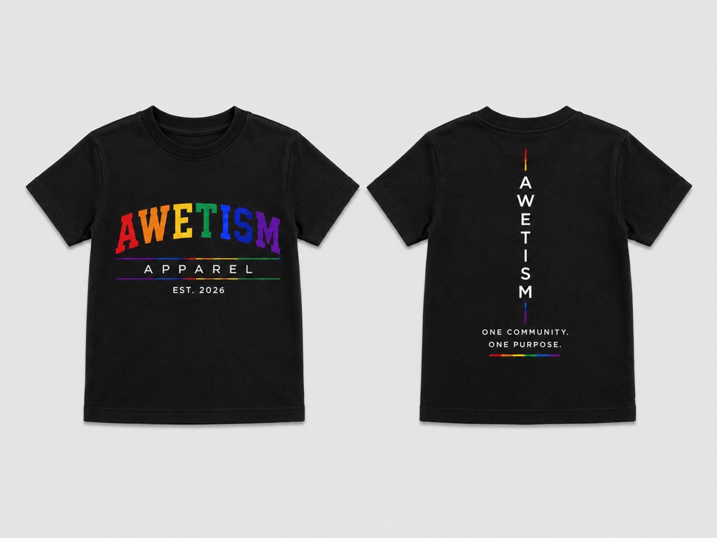 Awetism Apparel “Youth Established Spectrum” Black Graphic Tee image 1