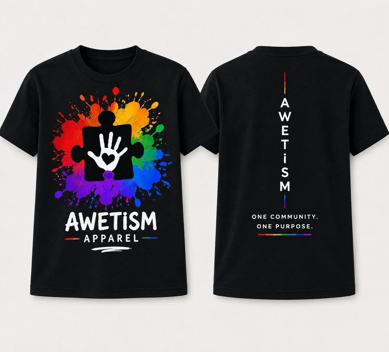 Awetism Apparel “Youth Handprint Puzzle” Graphic Tee