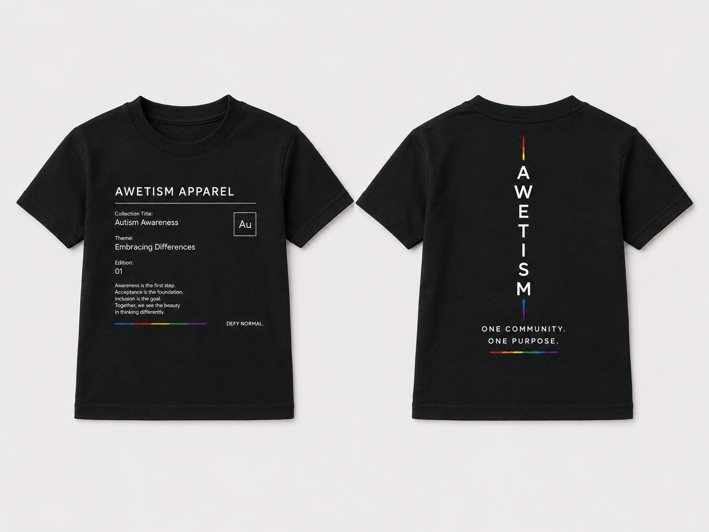Awetism Apparel “Youth Embracing Differences” Black Graphic Tee