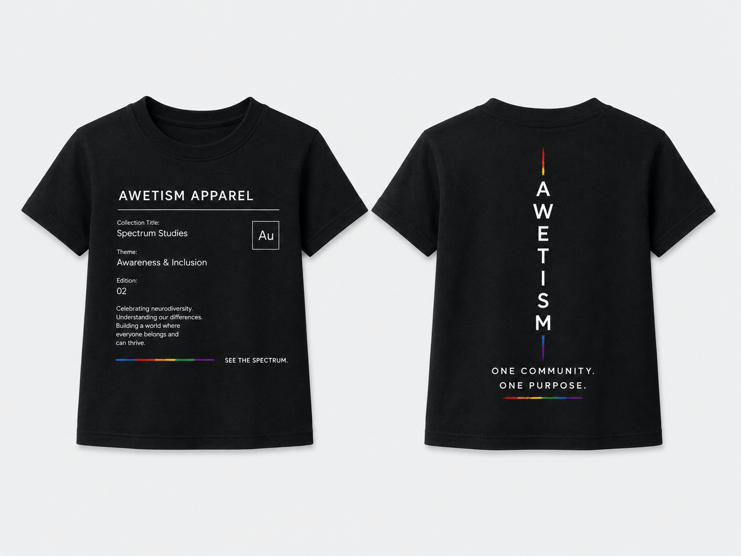Awetism Apparel “Youth Spectrum Studies” Black Graphic Tee