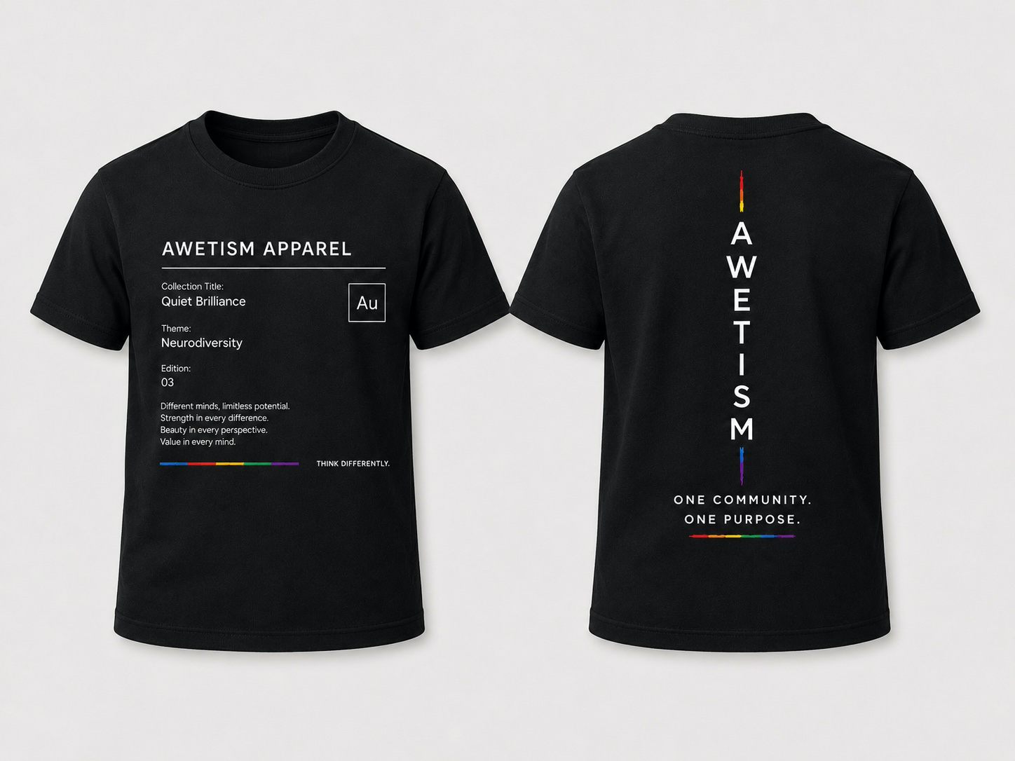 Awetism Apparel “Youth Quiet Brilliance” Black Graphic Tee