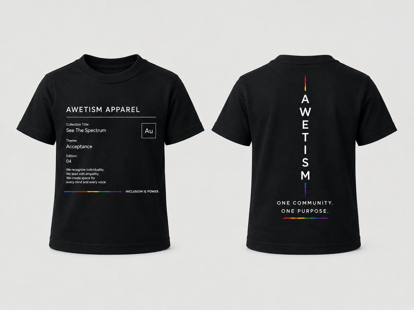 Awetism Apparel “Youth See The Spectrum” Black Graphic Tee