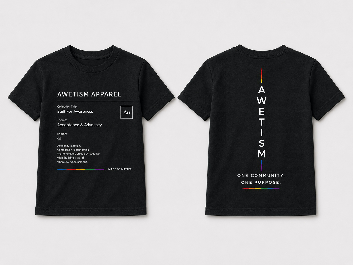 Awetism Apparel “Youth Built For Awareness” Black Graphic Tee image 1